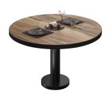 BML | Bistro Loungetisch | Ø:H 80 x 38,5 cm | Sheesham / Schwarz