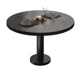 BML | Bistro Loungetisch | Ø:H 80 x 38,5 cm | Wenge / Schwarz