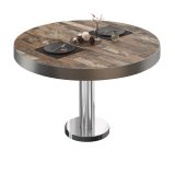 BML | Bistro Loungetisch | Ø:H 60 x 37 cm | Vintage Old / Edelstahl