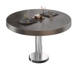 BML | Bistro Loungetisch | Ø:H 70 x 37 cm | Wenge / Edelstahl