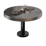 BML | Bistro Loungetisch | Ø:H 60 x 37 cm | Wenge / Schwarz