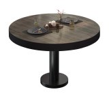 BML | Bistro Loungetisch | Ø:H 70 x 37 cm | Light Wenge / Schwarz