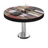 BML | Bistro Loungetisch | Ø:H 70 x 37 cm | Vintage Bunt / Edelstahl