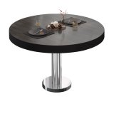 BML | Bistro Loungetisch | Ø:H 60 x 37 cm | Wenge / Edelstahl
