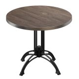 BMLG | Bistro Table | Ø 70 x 75 cm | Arrondi | Bordure en acier inoxydable | Light Wenge / Noir