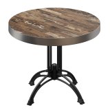BMLG | Bistro Tisch | Ø 70 x 77 cm | Rund | Edelstahl Rand | Vintage Old / Schwarz