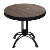 BMLG | Bistro Table | Ø 70 x 77 cm | Rond | Bordure Noire | Light Wenge / Noir