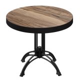 BMLG | Bistro Table | Ø 70 x 77 cm | Ronde | Borde noir | Sheesham / Noir