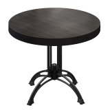 BMLG | Table de Bistro | Ø 80 x 77 cm | Rond | Bordure noire | Wenge / Noir