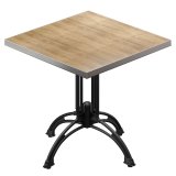 BMLG | Bistrobord | 70 x 70 x 75 cm | Kvadratiskt | Ränder av rostfritt stål | Ek / Svart