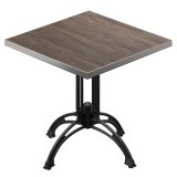 BMLG | Bistrobord | 70 x 70 x 75 cm | Kvadratiskt | Ramlös i rostfritt stål | Light Wenge / Svart