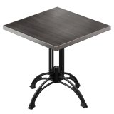 BMLG | Table de bistro | 80 x 80 x 75 cm | Carré | Bord en acier inoxydable | Wenge / Noir
