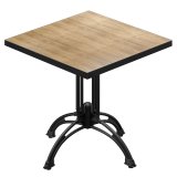 BMLG | Table de bistro | 80 x 80 x 75 cm | Carré | Bord noir | Chêne / Noir