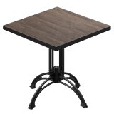 BMLG | Table de bistrot | 60 x 60 x 75 cm | Carré | Bord noir | Wenge clair / Noir