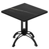 BMLG | Table de bistro | 60 x 60 x 75 cm | Carré | Bord noir | Marbre noir / Noir