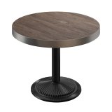 BMX | Tavolo Bistro | Ø 70 x 81 cm | Tondo | Bordo in Acciaio Inox | Light Wenge / Nero