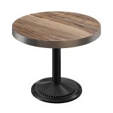BMX | Bistrotafel | Ø 70 x 81 cm | Ronde | Rvs Rand | Sheesham / Zwart