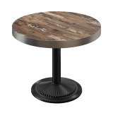 BMX | Tavolo Bistro | Ø 70 x 81 cm | Tondo | Bordo in acciaio inossidabile | Vintage Old / Nero