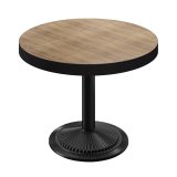 BMX | Mesa de bistró | ∅ 60 x 81 cm | Redonda | Borde negro | Roble / Negro
