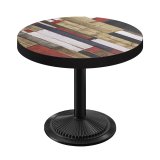 BMX | Mesa de bistró | Ø 60 x 81 cm | Redonda | Borde negro | Vintage multicolor / Negro