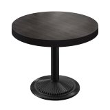 BMX | Stół Bistro | Ø 60 x 81 cm | Okrągły | Czarna krawędź | Wenge Czarny / Czarny