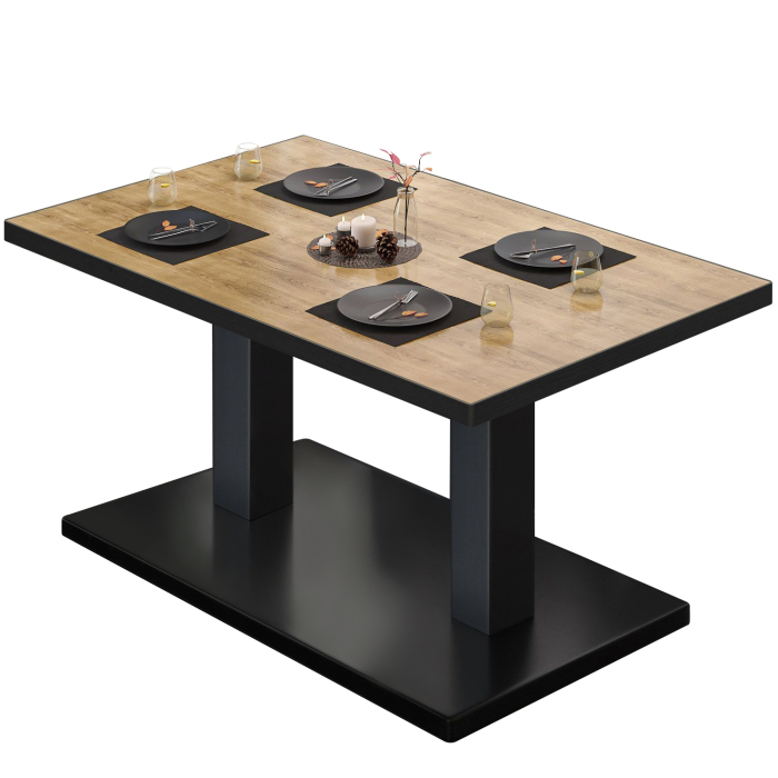 BM | Mesa de salón bistro | An:Pr:Al 110 x 60 x 41 cm | roble / negro