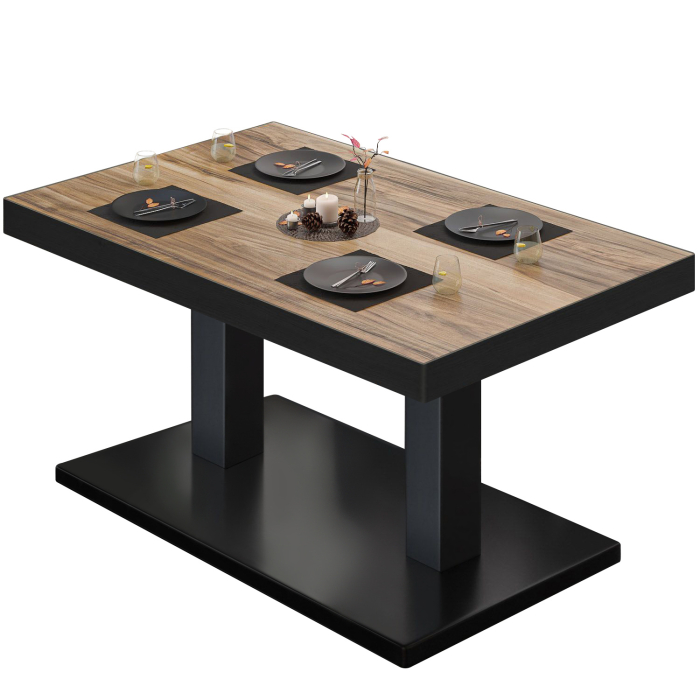 BM | Bistro loungetafel | B:D:H 130 x 80 x 41 cm | Sheesham / Zwart