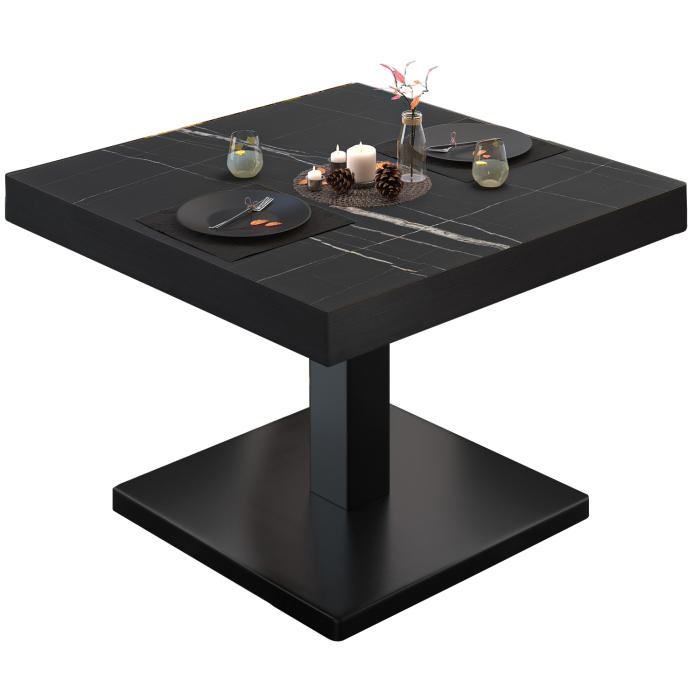 BM | Bistro lounge bord | B:D:H 60 x 60 x 41 cm | Svart marmor / Svart