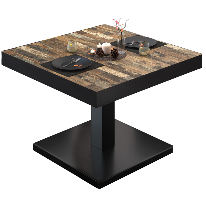 BM | Bistro lounge bord | B:D:H 60 x 60 x 41 cm | Vintage Old / Svart