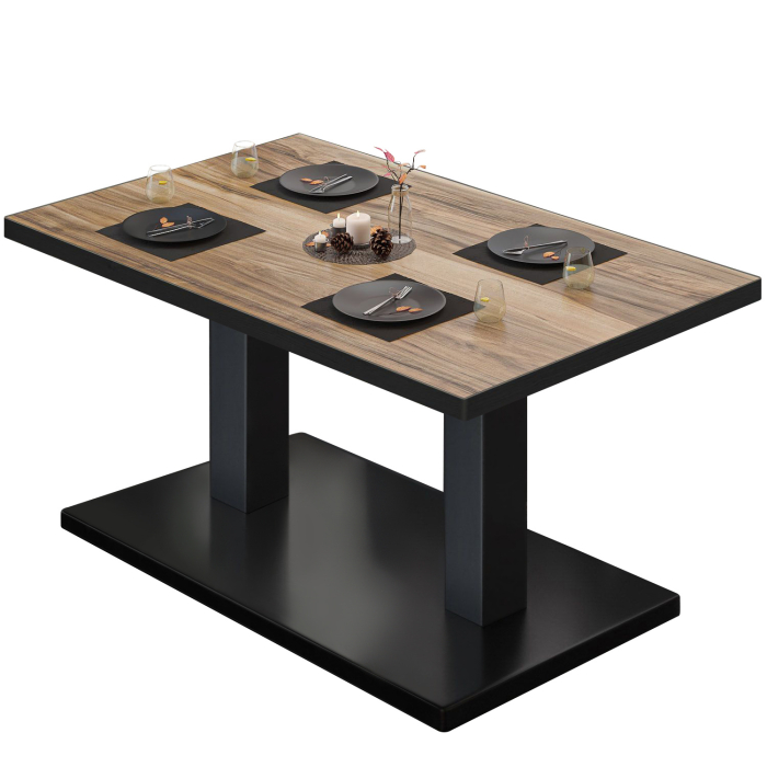 BM | Bistro Loungetisch | B:T:H 130 x 80 x 41 cm | Sheesham / Schwarz