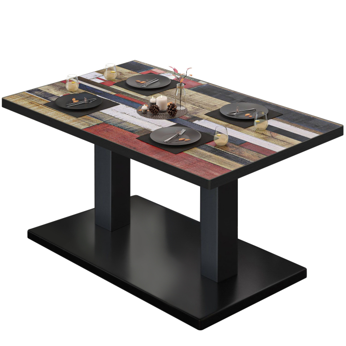 BM | Bistro Loungetisch | B:T:H 130 x 80 x 41 cm | Vintage Bunt / Schwarz