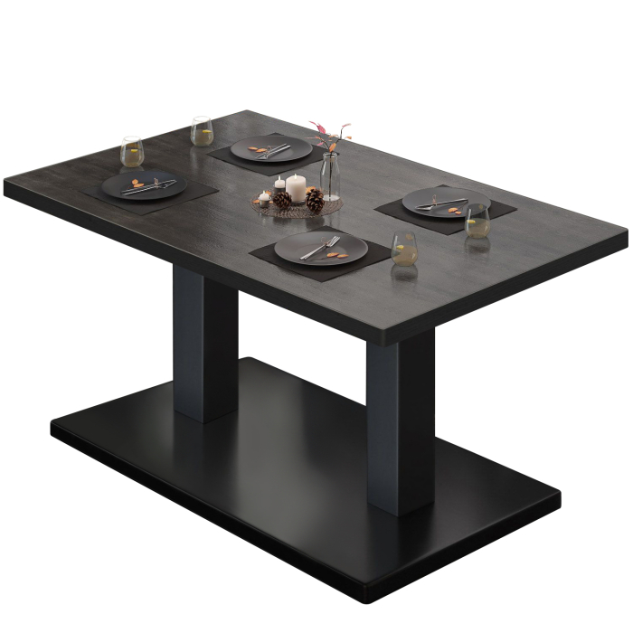 BM | Bistro Loungetisch | B:T:H 130 x 80 x 41 cm | Wenge / Schwarz
