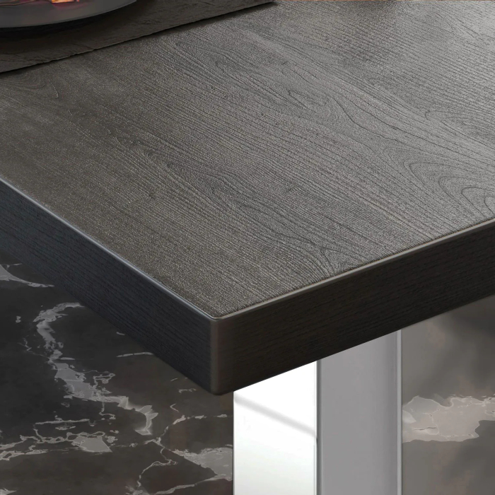 BM | Bistro Loungetisch | B:T:H 60 x 60 x 41 cm | Wenge / Edelstahl