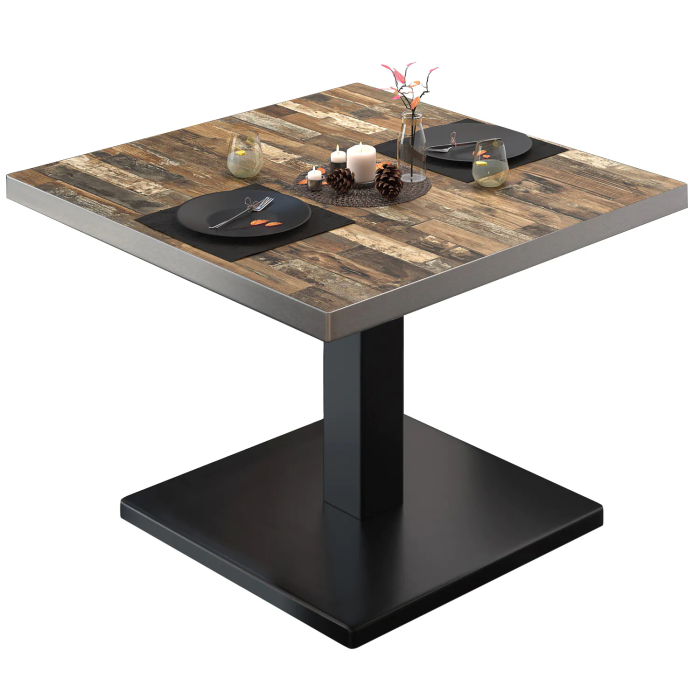 BM | Table de salon Bistro | L:P:H 60 x 60 x 41 cm | Vintage Old / Noir