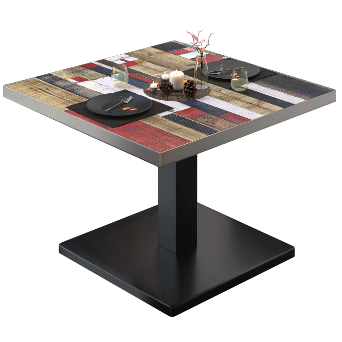 BM | Bistro-oleskelupöytä | K:S:H 80 x 80 x 41 cm | Vintage Värikäs / Musta