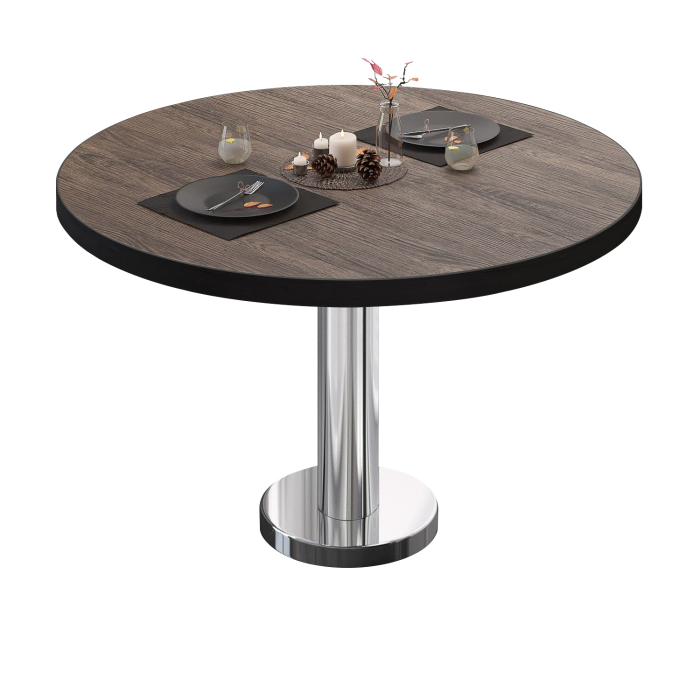 BML | Bistro-loungebord | Ø:H 60 x 39 cm | Lys wengé / rustfrit stål