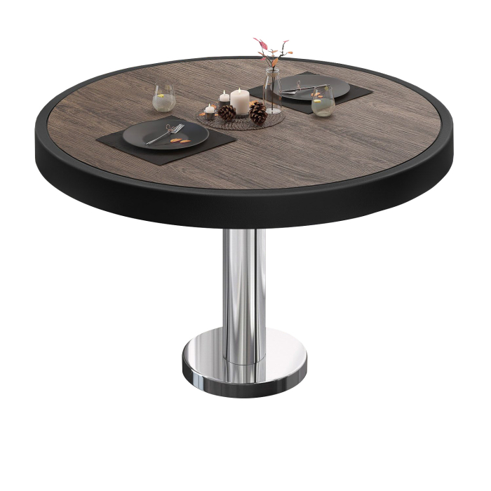 BML | Bistro-loungebord | Ø:H 70 x 41 cm | Lys wengé / rustfrit stål