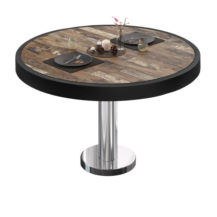 BML | Bistro lounge table | Ø:H 70 x 41 cm | Vintage Old / stainless steel