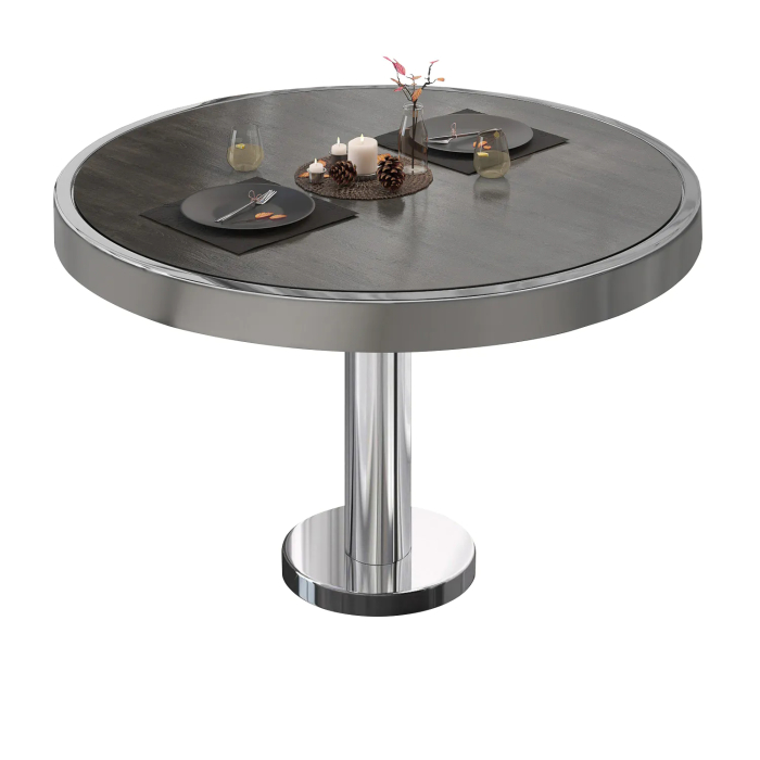 BML | Bistro Loungetisch | Ø:H 70 x 41 cm | Wenge / Edelstahl