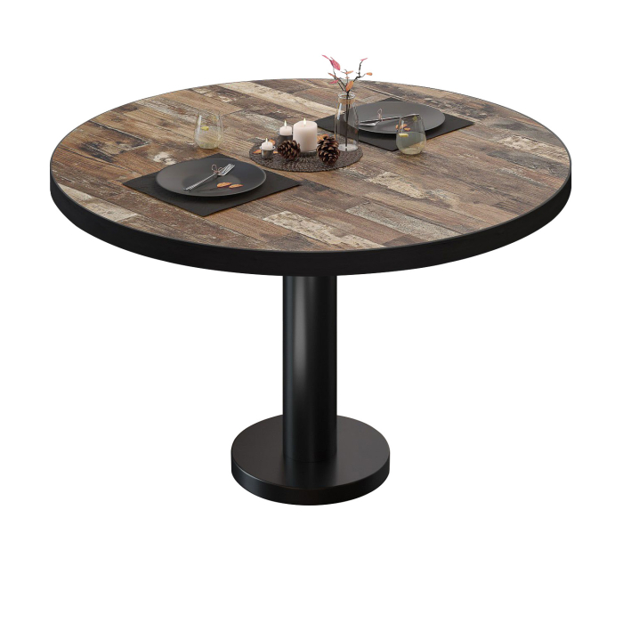 BML | Bistro-loungebord | Ø:H 80 x 38,5 cm | Vintage Old / Sort