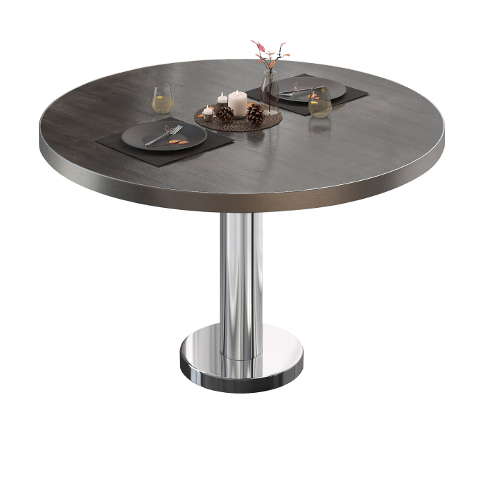 BML | Bistro loungetafel | Ø:H 80 x 39 cm | Wengé / roestvrij staal