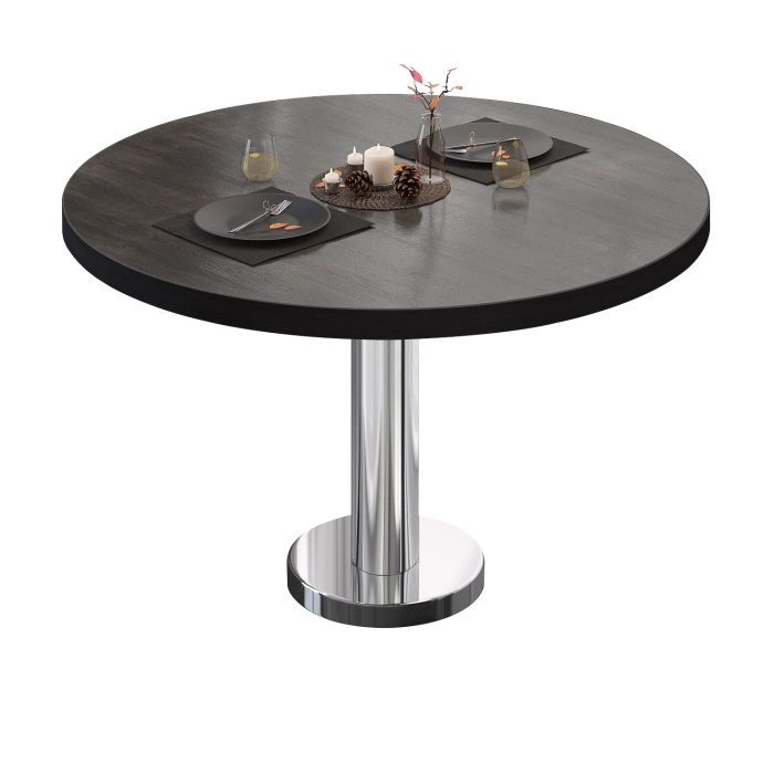 BML | Bistro lounge bord | Ø:H 80 x 39 cm | wenge / rostfritt stål