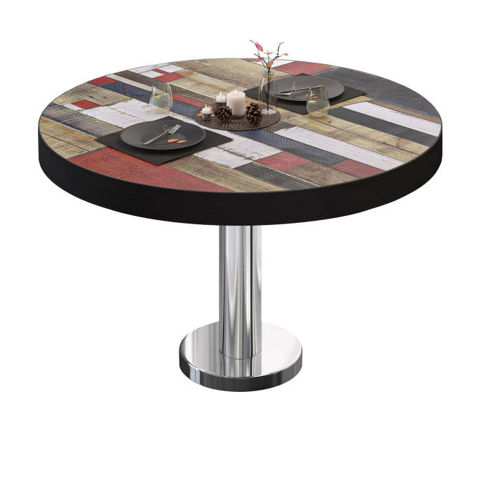 BML | Bistro lounge table | Ø:H 80 x 41 cm | Vintage coloured / stainless steel
