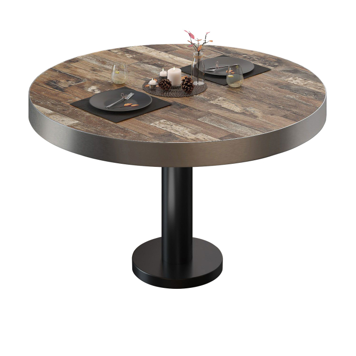 BML | Bistro loungetafel | Ø:H 80 x 41 cm | Vintage Oud / Zwart