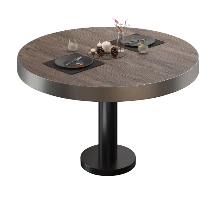 BML | Table de salon Bistro | Ø:H 80 x 41 cm | Light Wenge / Noir