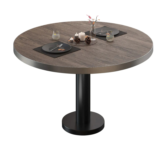 BML | Bistro-oleskelupöytä | Ø:K 80 x 38,5 cm | Light Wenge / Musta