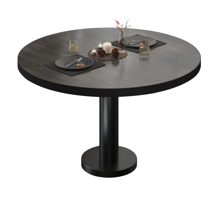 BML | Stół do salonu Bistro | Ø:H 80 x 38,5 cm | Wenge / Czarny