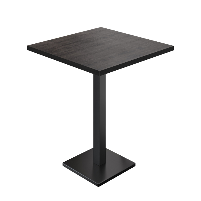BM | Bistro Tavolo Alto | 70 x 70 x 108 cm | Quadrato | Bordo Nero | Wengé / Nero