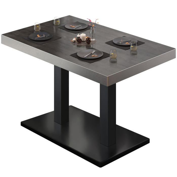 BM | Bistrotafel | B:D:H 120 x 70 x 77 cm | Wengé / Zwart | Rechthoekig