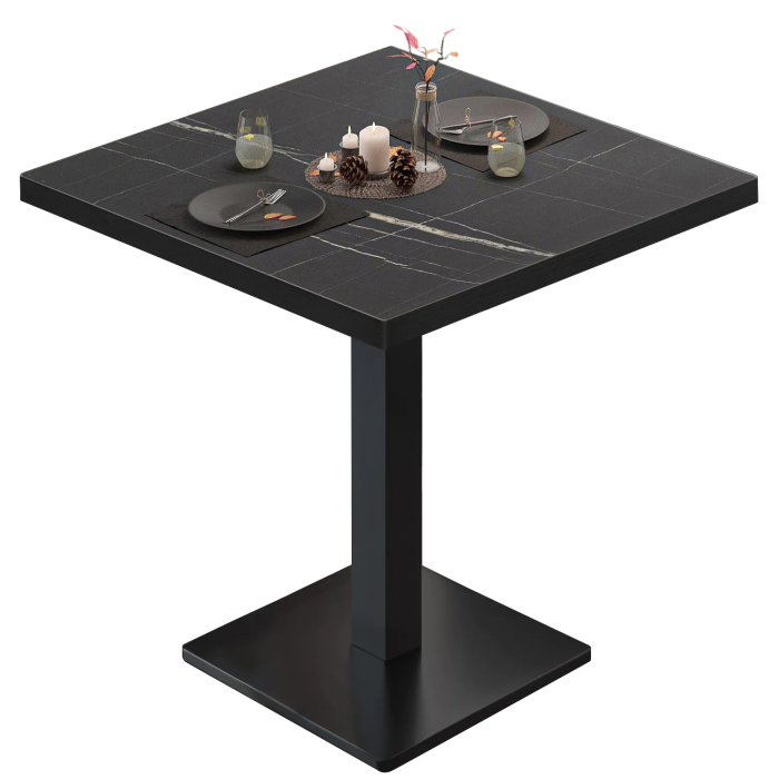 BM | Bistrobord | B:D:H 70 x 70 x 75 cm | Svart marmor / svart | Torget